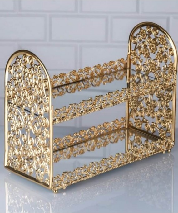 ZEYVE DIAMOND 2-LAYER PEARL PERFUME DISPENSER SHELF 14x24x30cm.6